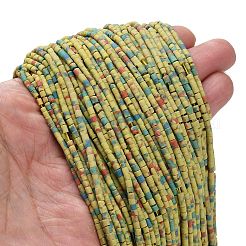 Окрашенные синтетические бирюзовые бусы нити G-P594-01B-13