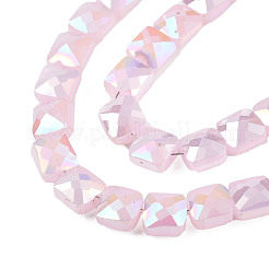 Гальванизировать непрозрачные сплошной цвет стеклянные бусы пряди&nbsp;EGLA-N002-42-01