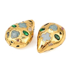 Натуральный амазонит и стеклянные бусины KK-H516-16G