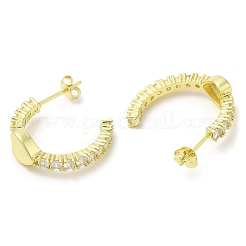 Orecchini ad arco con zirconi trasparenti e orecchini a bottone a cuore&nbsp;EJEW-K249-03G