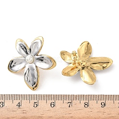 Двухцветные серьги-гвоздики из нержавеющей стали 304 с акриловым искусственным жемчугом&nbsp;EJEW-B156-16GP