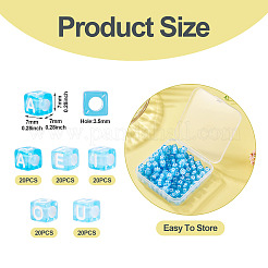 100шт 5 цвета прозрачные акриловые бусины&nbsp;TACR-TA0001-55B