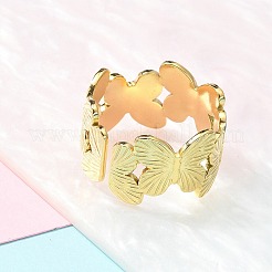 Кольцо-манжета из нержавеющей стали 304 для женщин RJEW-B109-05G-01