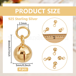 4 шт. 925 простых серебряных подвески-колокольчика FIND-BC0014-30B