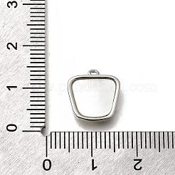 Messing Pavé natürliche weiße Muschel Trapez Charms&nbsp;KK-K378-60S