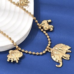 Halsketten mit Elefantenmotiven (Baby-Elefant&nbsp;NJEW-D297-02G