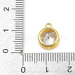 Messingpflaster klare Zirkonia Charms&nbsp;CU-CBAD306-24B-G