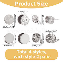 16 шт. 4 стиля сережек-манжет из латуни и нержавеющей стали 304&nbsp;EJEW-HS0001-18P