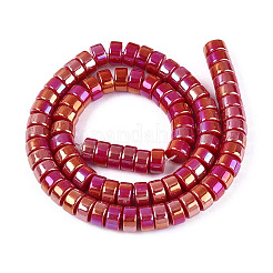 Fili di perline di vetro opaco placcate color ab&nbsp;GLAA-T026-4x8mm-P03
