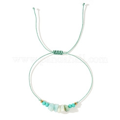 Богемный стиль натуральный зеленый авантюрин чипсы плетеные браслеты из бусин для женщин и мужчин FC0503-3