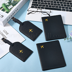 Ensembles d'étiquettes de bagages et de couvertures de passeport en cuir PU&nbsp;FIND-CL0001-81A