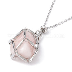 Устойчивый к потускнению мешочек из нержавеющей стали 304 для изготовления макраме&nbsp;X-NJEW-JN04441-02