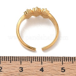 304ステンレススチール製パヴェキュービックジルコニアカフオープンリング  ラウンド  ゴールドカラー  9.5mm  usサイズ8（18.1mm）&nbsp;SA-CBA83B5-02G