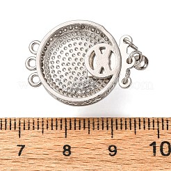 Латунные застежки из прозрачного кубического циркония с микропаве&nbsp;KK-D378-13P