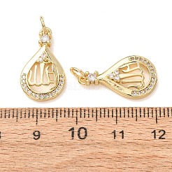 Pendenti in zirconi cubici trasparenti in micro pavè di ottone&nbsp;CU-CBA2907-05B-G