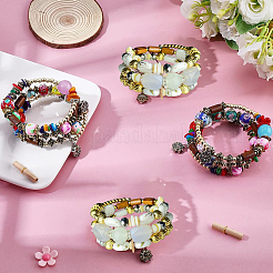 4 braccialetto avvolgente in perline sintetiche irregolari multifilo in stile boho&nbsp;BJEW-PA0001-07