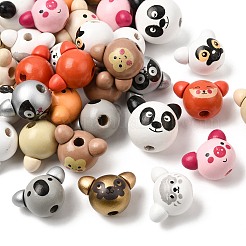 52 pièces 13 styles de perles européennes en bois naturel&nbsp;WOOD-CJ0002-82