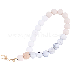 1 pendentif décoratif en silicone et bois&nbsp;HJEW-BM0001-61D