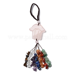 Хамса рука/рука Мириам подвеска из натурального розового кварца украшения&nbsp;HJEW-R127-02A