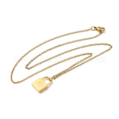 Collane con ciondolo a catena rolo in acciaio inossidabile 304&nbsp;NJEW-S444-01G-17