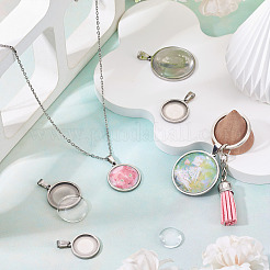 Оправы для подвесок из нержавеющей стали 304 в виде кабошонов&nbsp;STAS-TA0001-47B