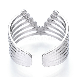 Кольцо-манжета с заглавной буквой v из нержавеющей стали марки 304 RJEW-N040-05