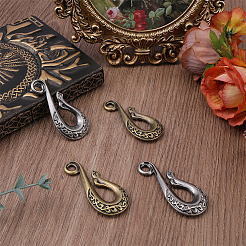 4 шт. двухцветных S-образных застежек из сплава&nbsp;FIND-CP0003-48