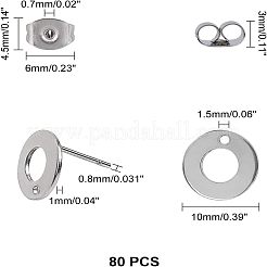 Фурнитура для сережек-гвоздиков из нержавеющей стали 304 STAS-UN0003-42P