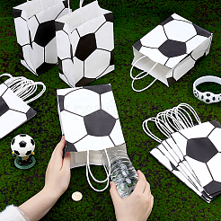 30 sac de rangement fourre-tout imprimé motif football en papier&nbsp;ABAG-PH0001-97A