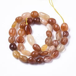 Нити натуральных золотых шелковых нефритовых бусин&nbsp;G-R465-43