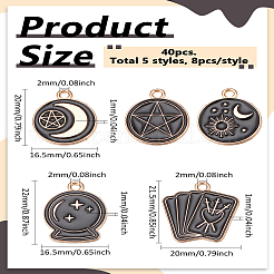 40шт 5 стиля подвески из сплава с эмалью&nbsp;ENAM-LP0002-05