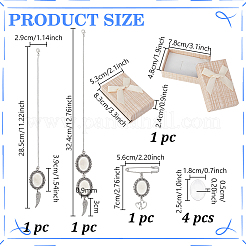 2 шт. 2 варианта подвесок в виде крыльев из сплава с овальной подставкой&nbsp;HJEW-GA00049-02