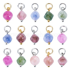 30 stücke 3 arten natürliche bunte turmalin würfel charms&nbsp;PALLOY-TA00370
