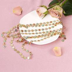 Цепи из латунной эмали с цветочными звеньями длиной 2 м CHC-SZ0001-35