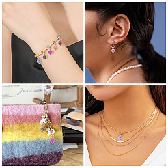 30 stücke 3 arten natürliche bunte turmalin würfel charms&nbsp;PALLOY-TA00370