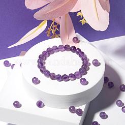 100шт 8мм натуральный аметист круглые бусины DIY-LS0002-13
