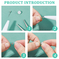 10 пара из 925 сережек-гвоздиков из стерлингового серебра с 50 пластиковыми гайками и 1 квадратными салфетками из замши для полировки серебра&nbsp;FIND-DC0006-45