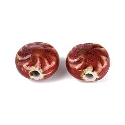 Perles de porcelaine artisanales vintage à motif de moulin à vent et de spirale&nbsp;PORC-N013-19-04