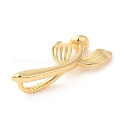 ラックメッキ真鍮カップペグベイル  花  片穴パーツ用  ゴールドカラー  21x10x3.5mm  穴：6x2mm  ピン：0.9mm&nbsp;KK-Z025-01G