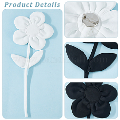 2 Stück 2 Farben Polyester & Baumwolle Blumen-Anstecknadeln für Kleidung&nbsp;JEWB-CY0001-05