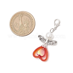 АБС-пластик имитация жемчуга и прозрачные акриловые подвески украшения HJEW-JM03603-01