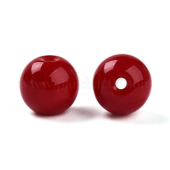 Perles de verre opaques de couleur unie&nbsp;LS-GLAA-N007-8mm-A03