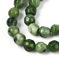 Окрашенные природные белый нефрит бисер пряди&nbsp;G-T139-4mm-60-18