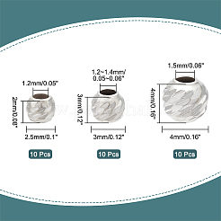 30 шт. 3 стиля 925 бусины-разделители из стерлингового серебра&nbsp;STER-PH0001-28