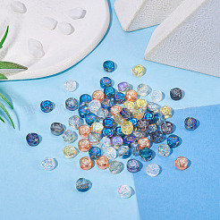 100шт 10 цвета гальванические прозрачные стеклянные бусины EGLA-TA0012-99