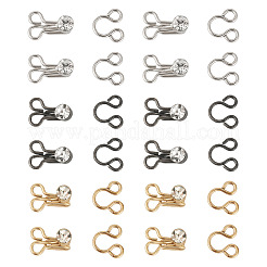 15 комплект двухцветных застежек-крючков со стразами из сплава FIND-TA0006-54