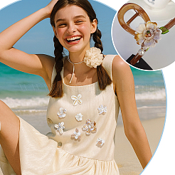 10 шт. 10 стиля фетровых бусин из натуральных ракушек&nbsp;DIY-PH0033-48