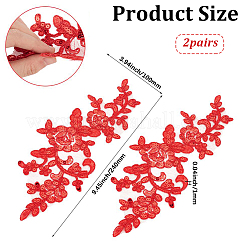 2 paio di foglie in poliestere ornamenti da ricamo accessori&nbsp;DIY-GF0014-46E
