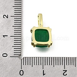 Граненые подвески из натурального окрашенного зеленого нефрита KK-U072-35G-02