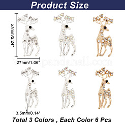 18 шт. филигранные соединения из сплава 3 цветов со стразами PALLOY-AR0001-30